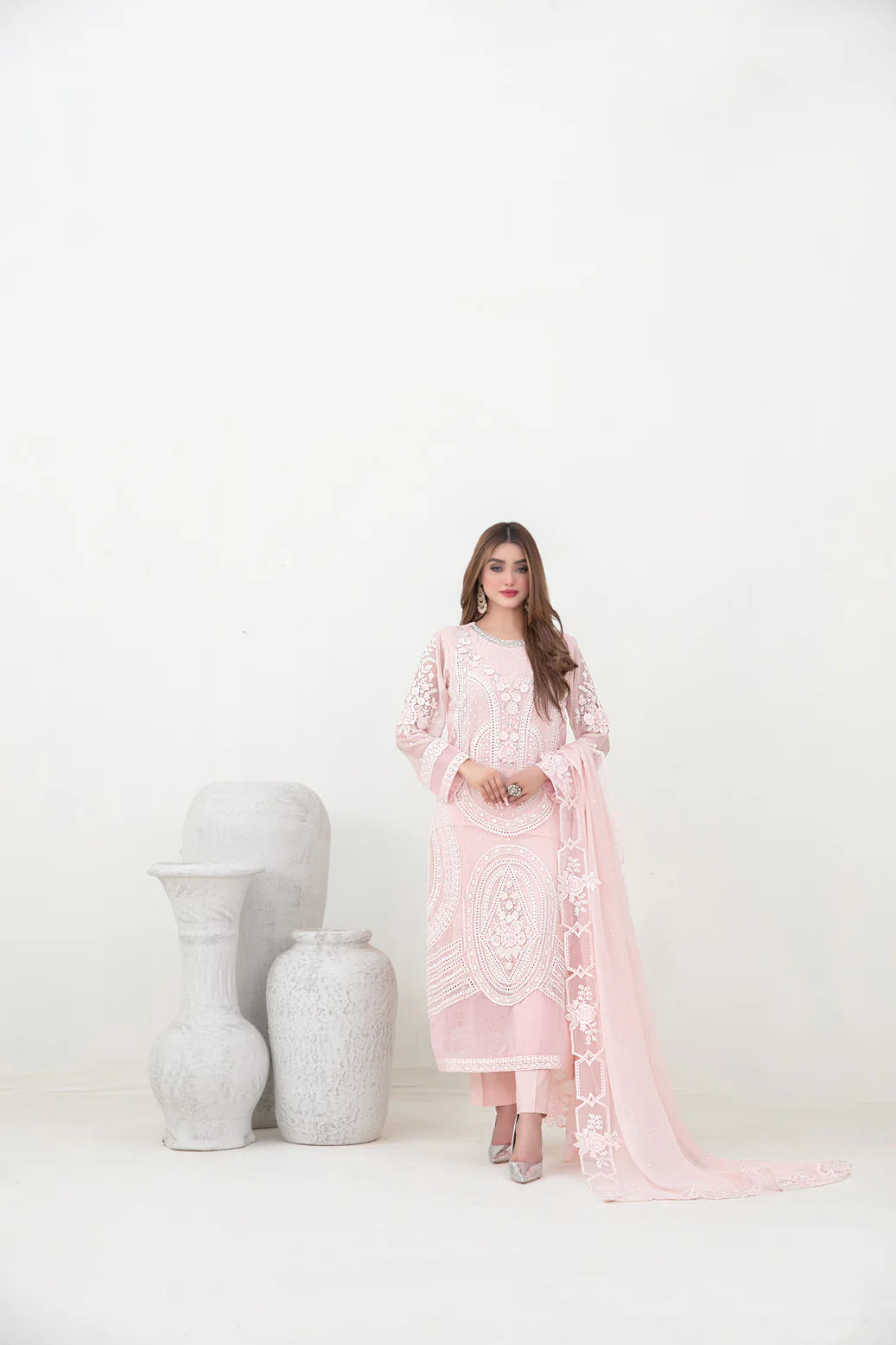 Ablah semi stitched chiffon suits by tawakkal fabrics - D-5380