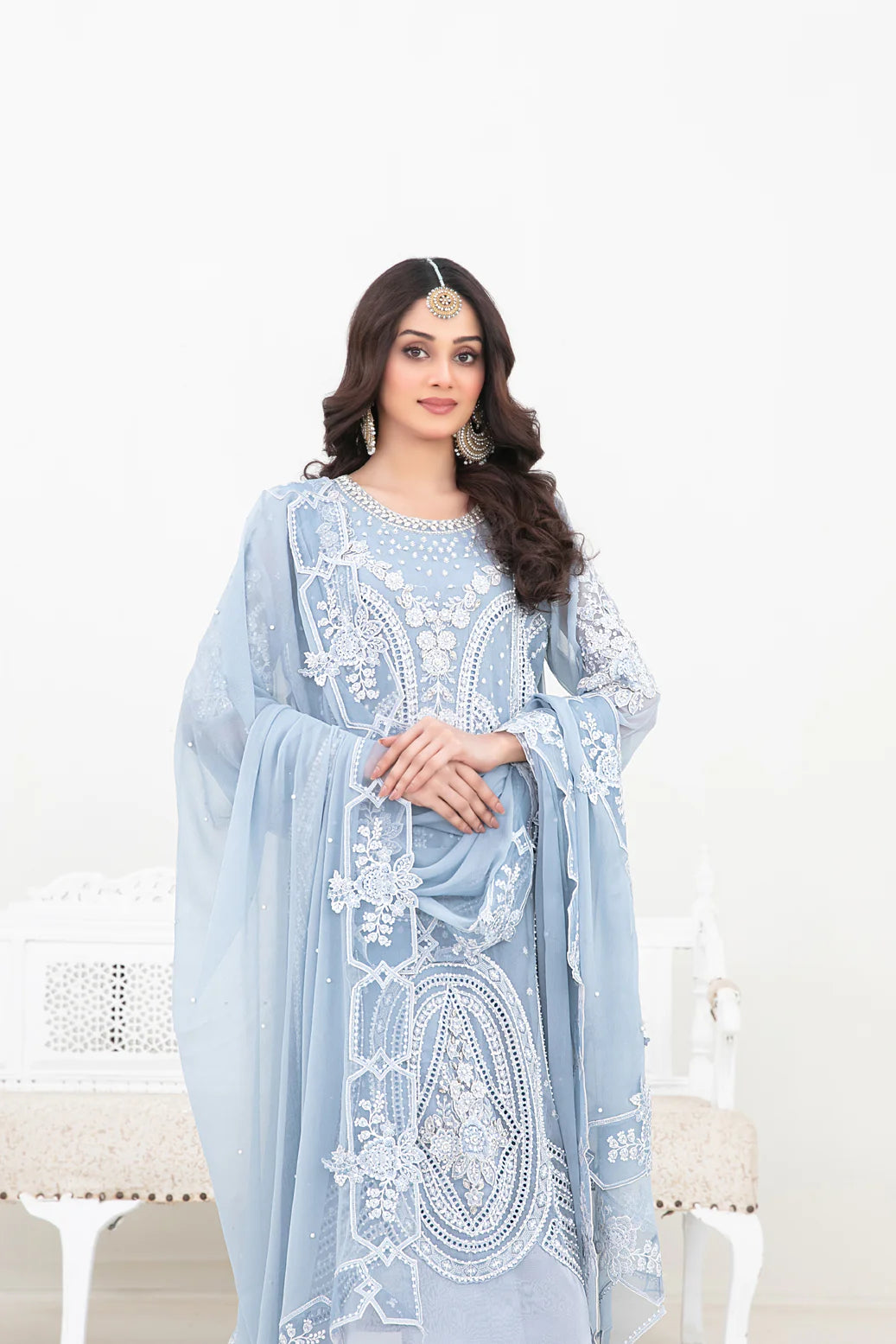 Ablah semi stitched chiffon suits by tawakkal fabrics - D-5381