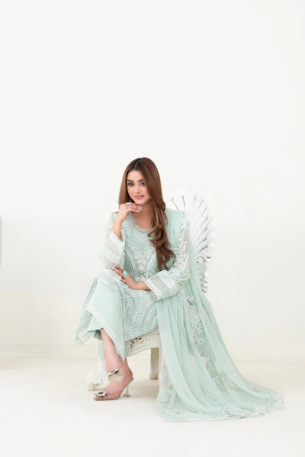 Ablah semi stitched chiffon suits by tawakkal fabrics - D-5382