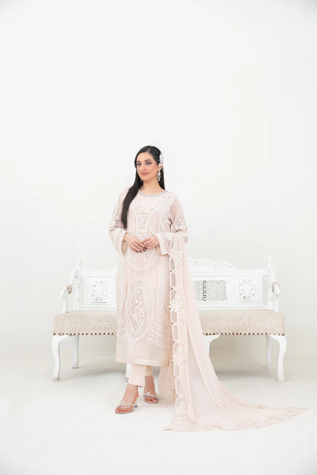 Ablah semi stitched chiffon suits by tawakkal fabrics - D-5383