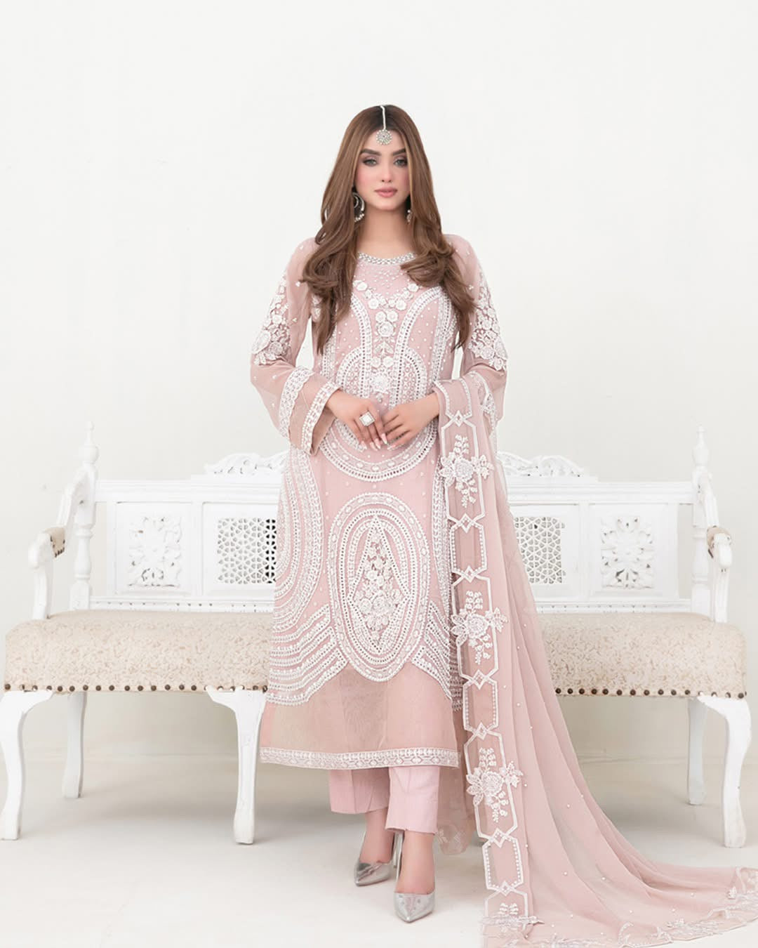 Ablah semi stitched chiffon suits by tawakkal fabrics - D-5385
