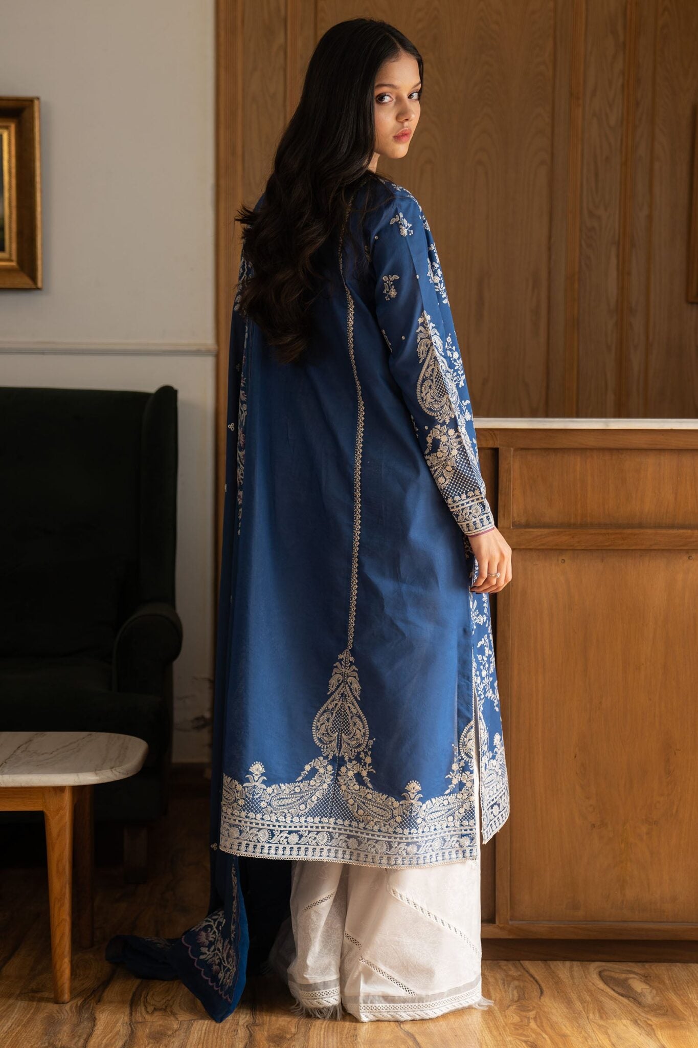 Zara Shahjahan luxury unstitched lawn suits 2025 | Satori | 8B
