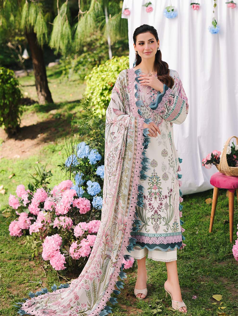 Jade Urbane Unstitched Lawn Suit with Chiffon Duppatta 2025 - 20721-A