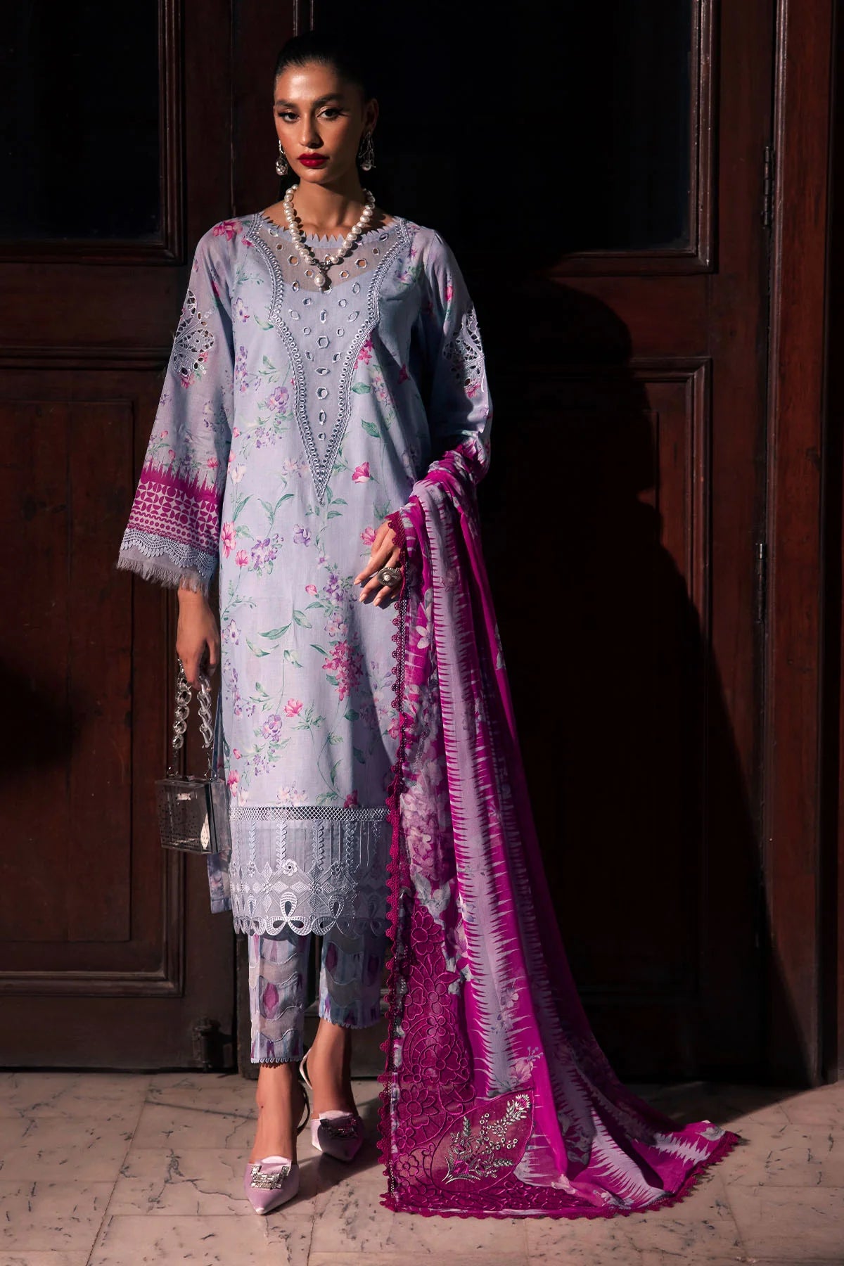 Nureh Glam Girl Unstiched lawn collection 2025 - GL-17