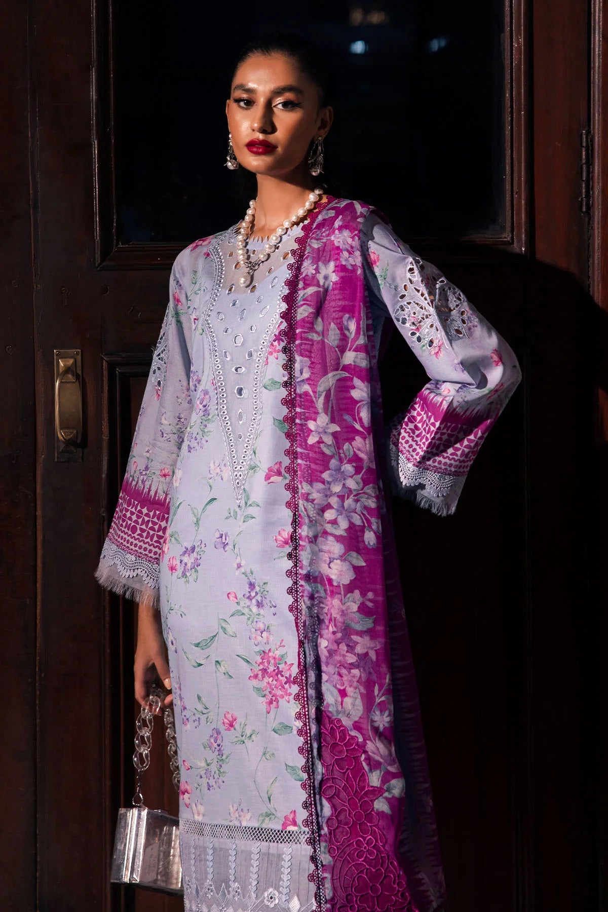 Nureh Glam Girl Unstiched lawn collection 2025 - GL-17