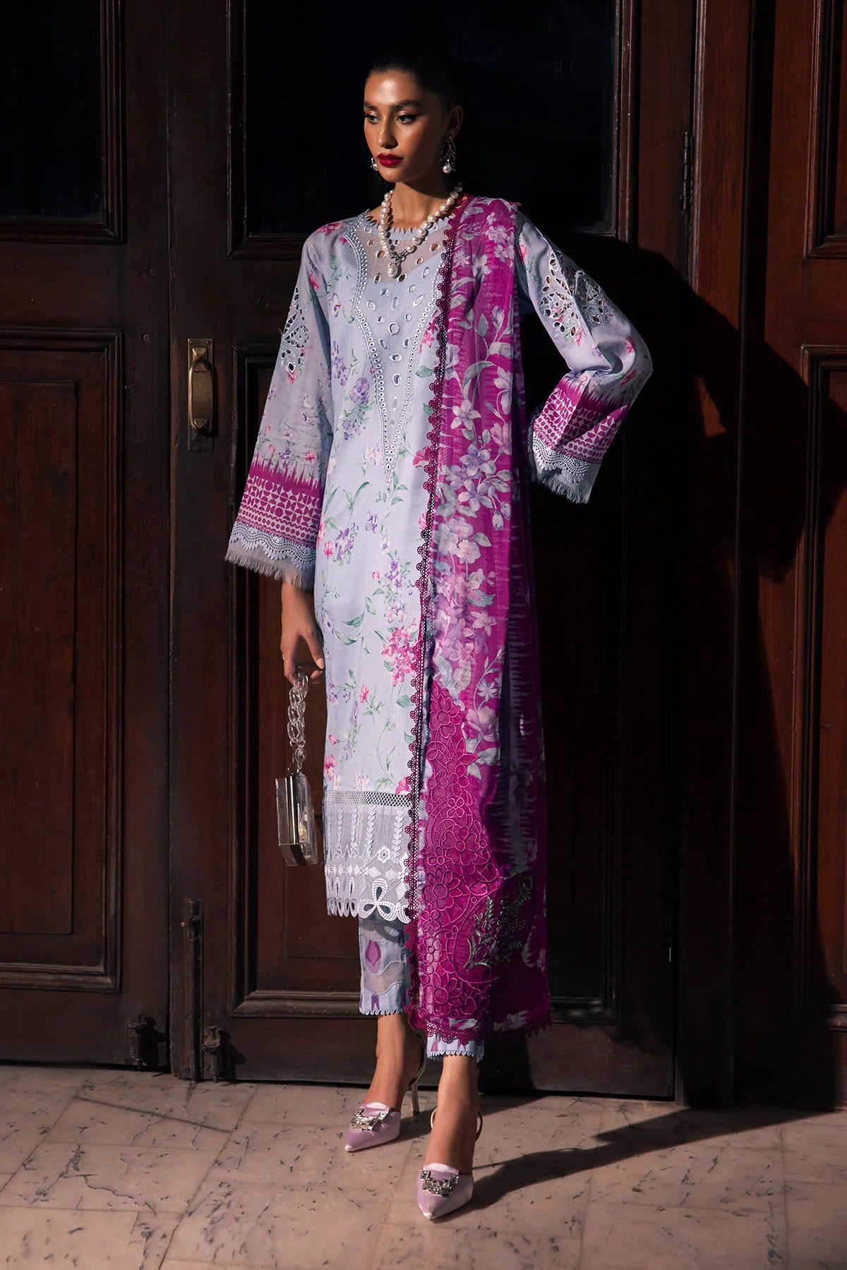 Nureh Glam Girl Unstiched lawn collection 2025 - GL-17
