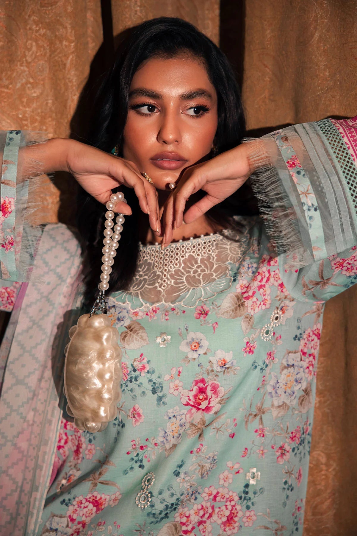 Nureh Glam Girl Unstiched lawn collection 2025 - GL-16