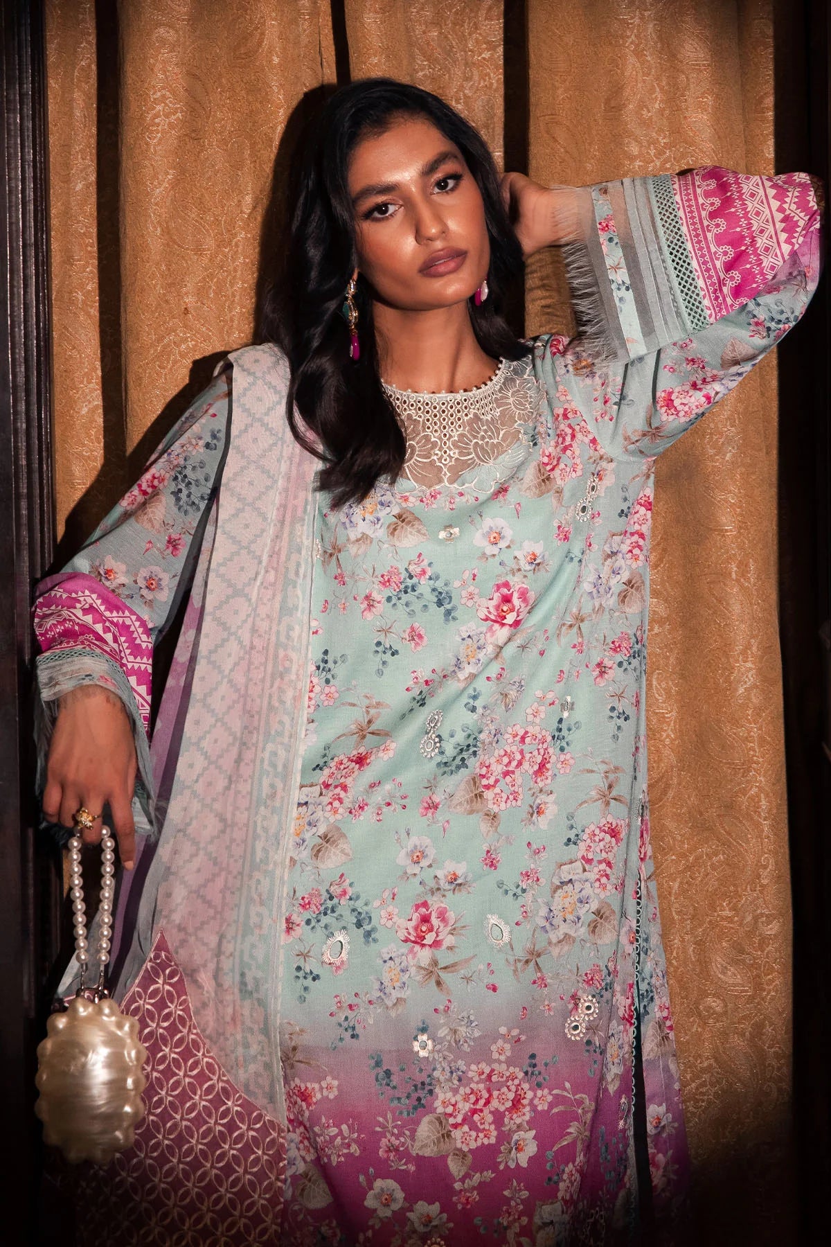 Nureh Glam Girl Unstiched lawn collection 2025 - GL-16