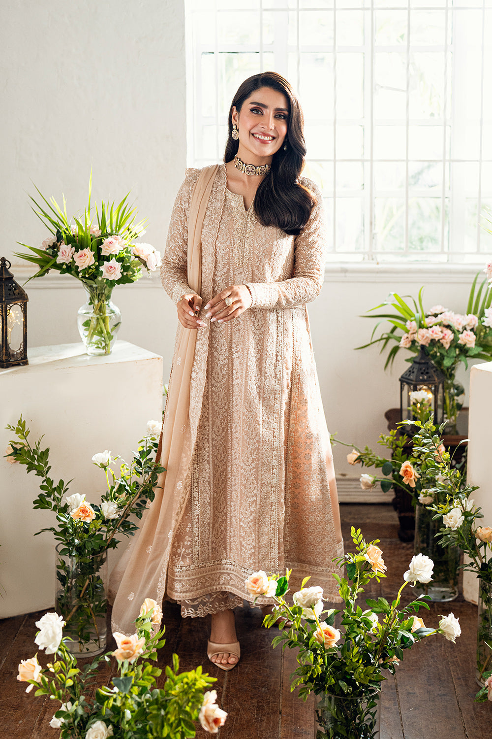 Azure Luxe Eid Drop 3 Chiffon Collection 2025 - Celestial Cream