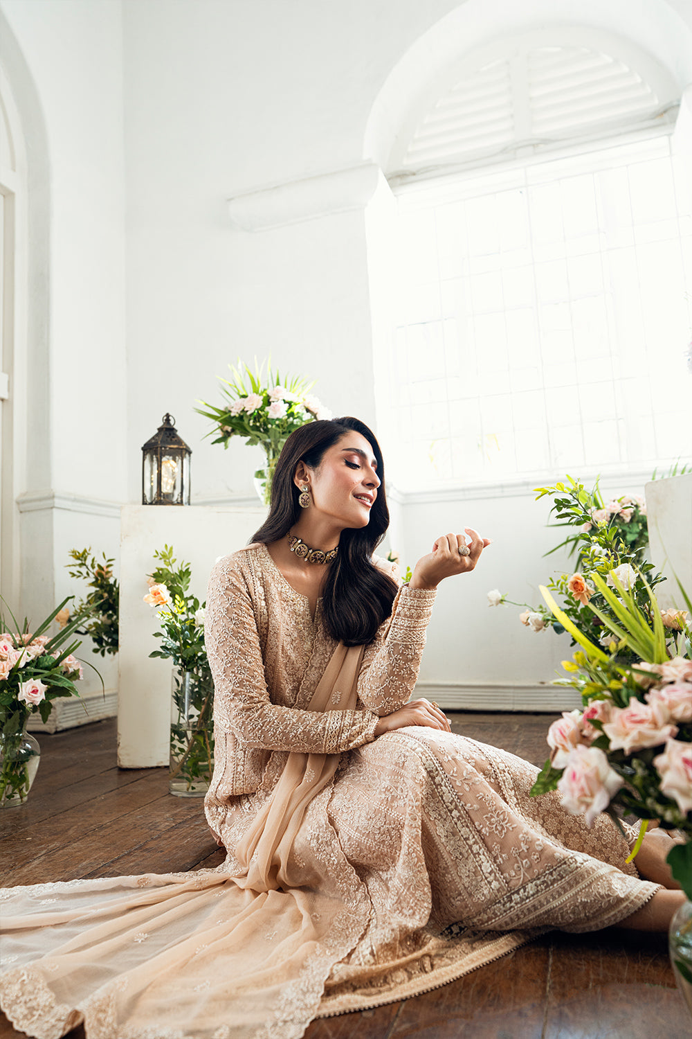 Azure Luxe Eid Drop 3 Chiffon Collection 2025 - Celestial Cream