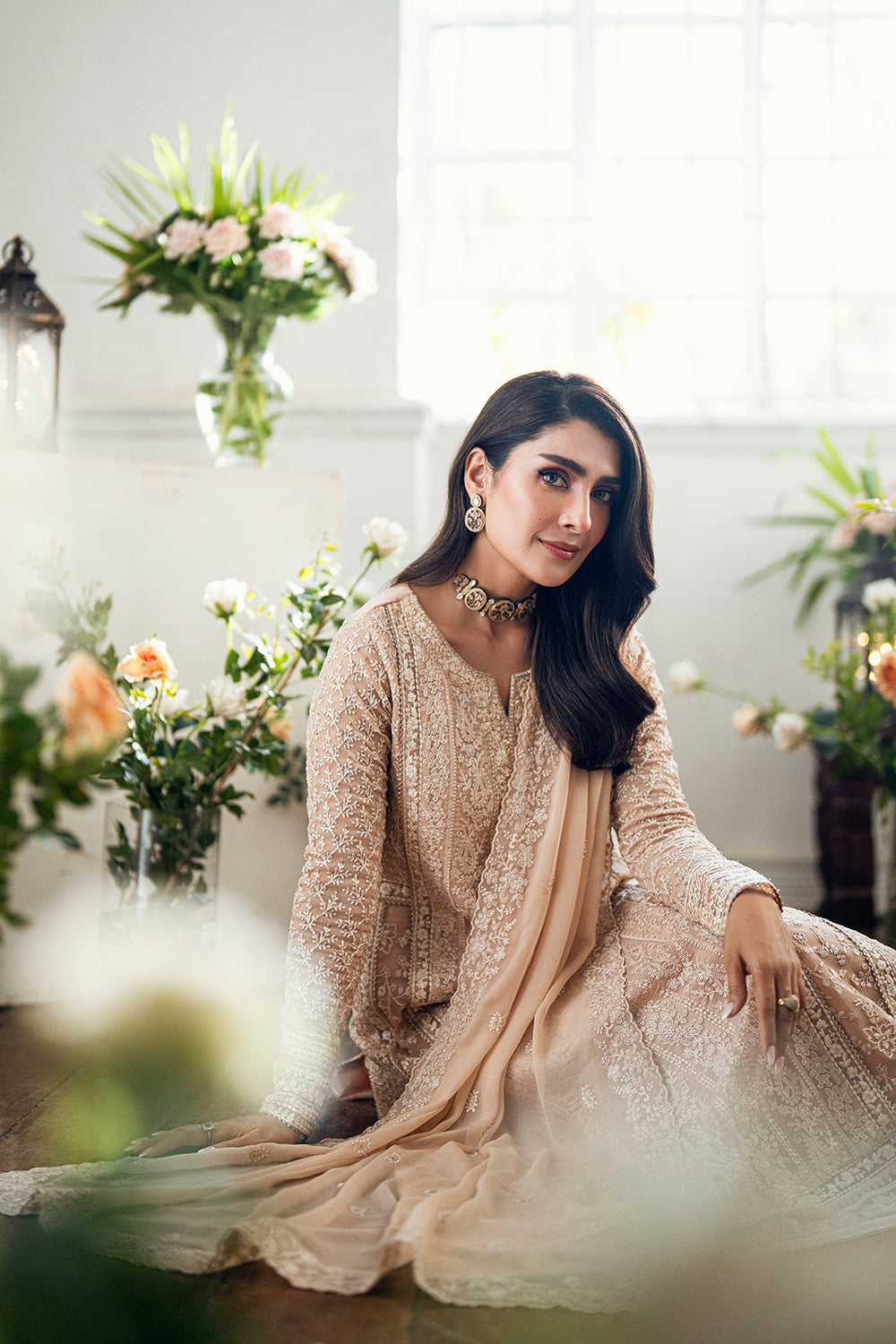 Azure Luxe Eid Drop 3 Chiffon Collection 2025 - Celestial Cream