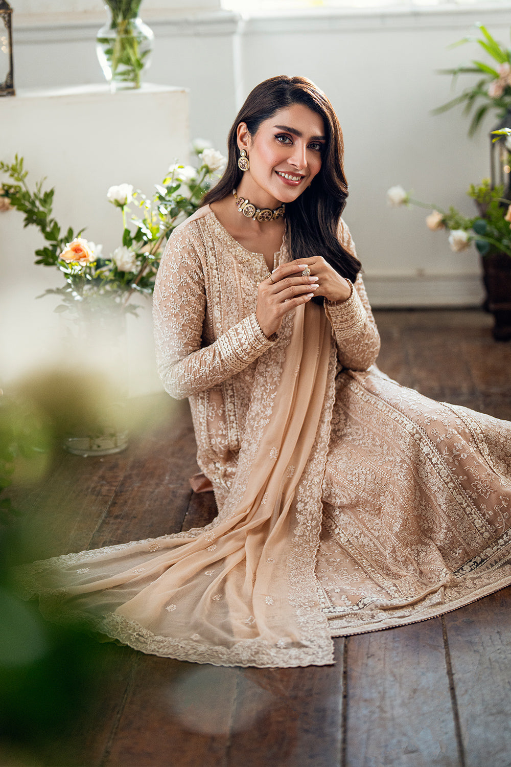 Azure Luxe Eid Drop 3 Chiffon Collection 2025 - Celestial Cream