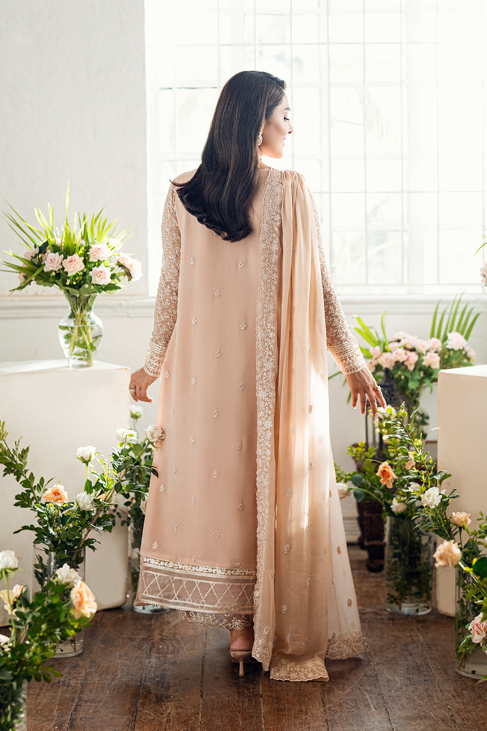 Azure Luxe Eid Drop 3 Chiffon Collection 2025 - Celestial Cream