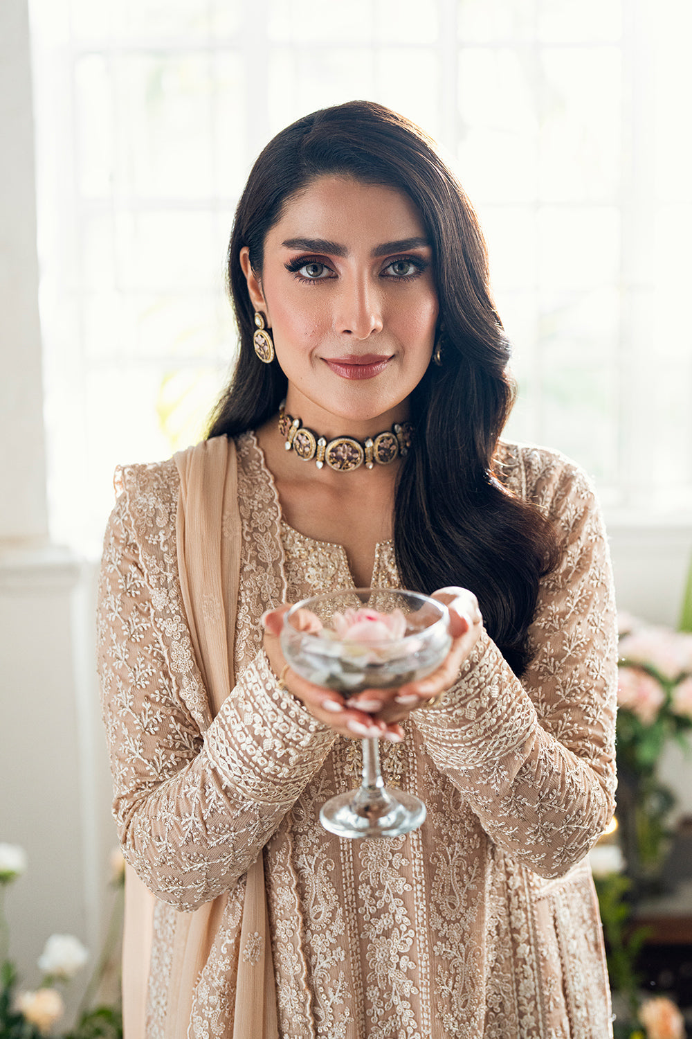 Azure Luxe Eid Drop 3 Chiffon Collection 2025 - Celestial Cream