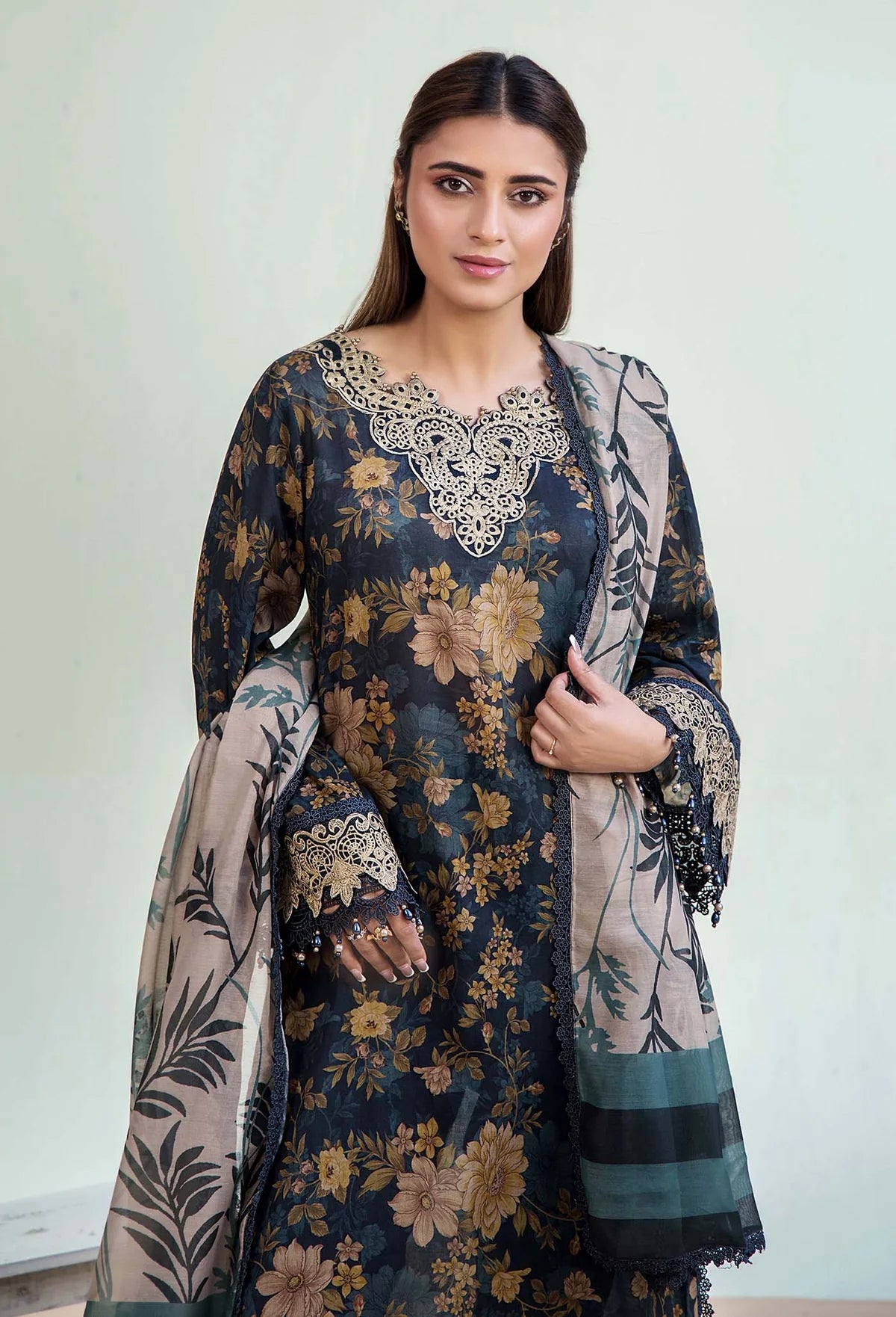 Adan Libas Prints Unstitched Lawn Suits - 2717