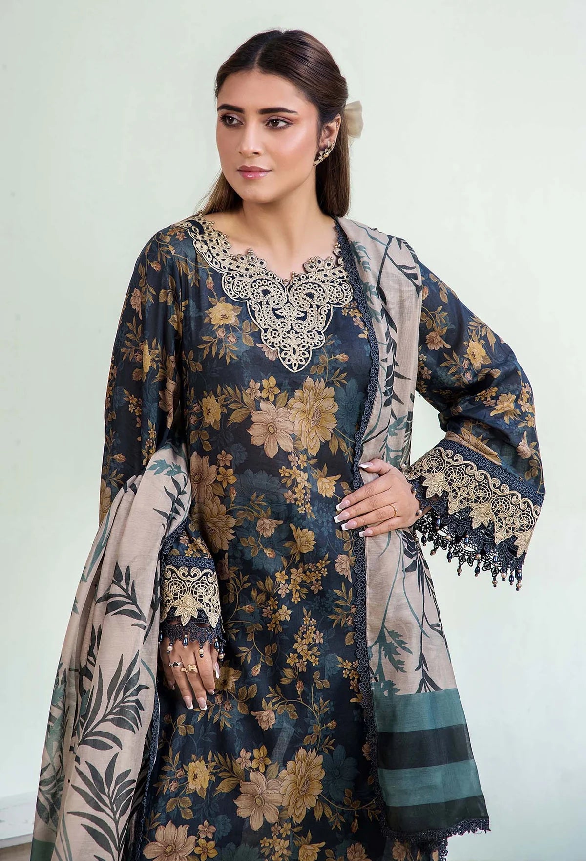 Adan Libas Prints Unstitched Lawn Suits - 2717