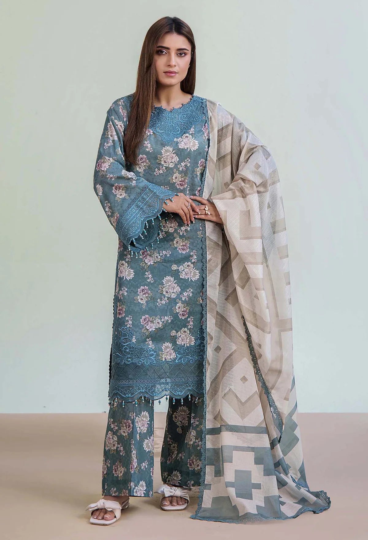 Adan Libas Prints Unstitched Lawn Suits - 2714