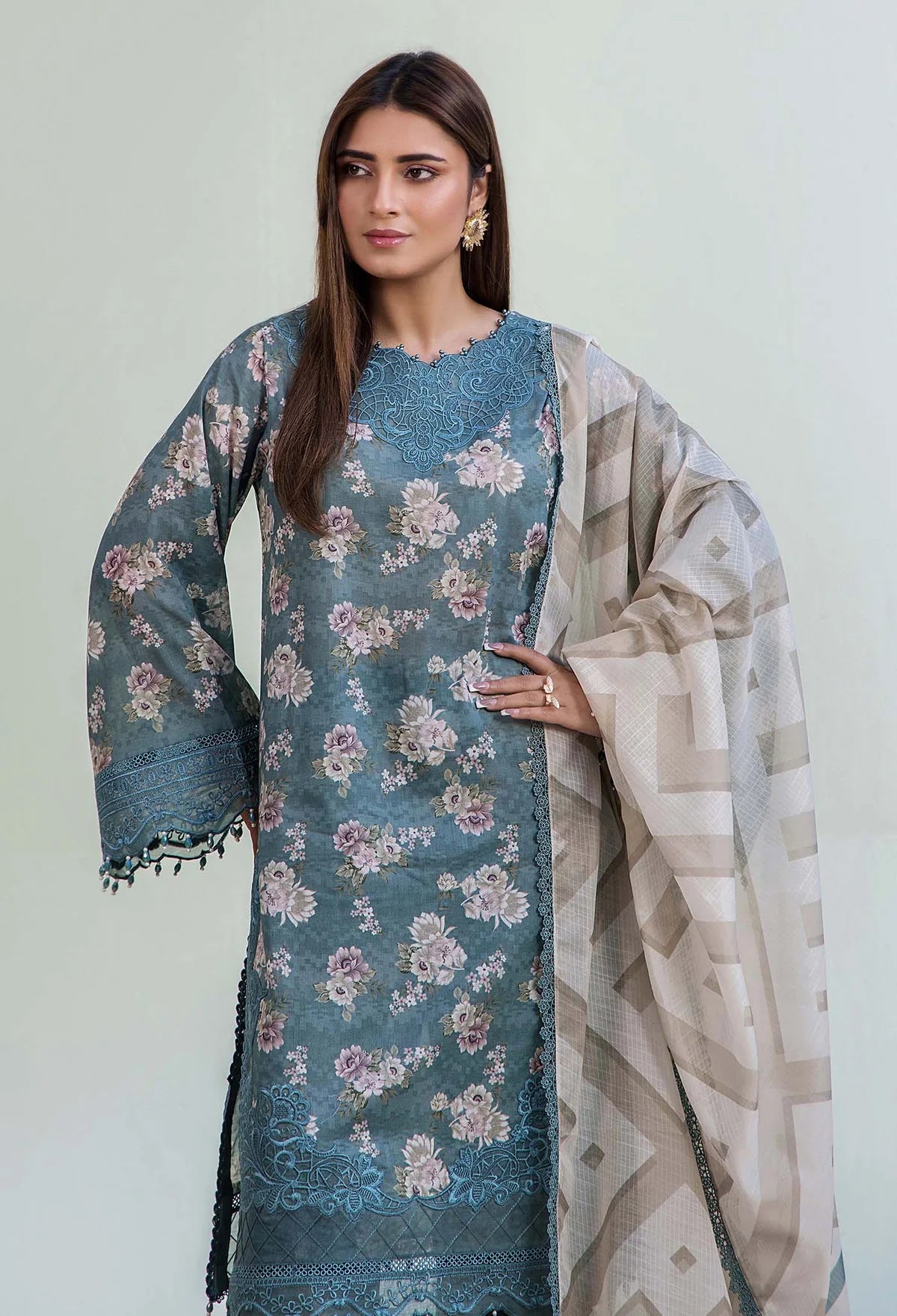 Adan Libas Prints Unstitched Lawn Suits - 2714