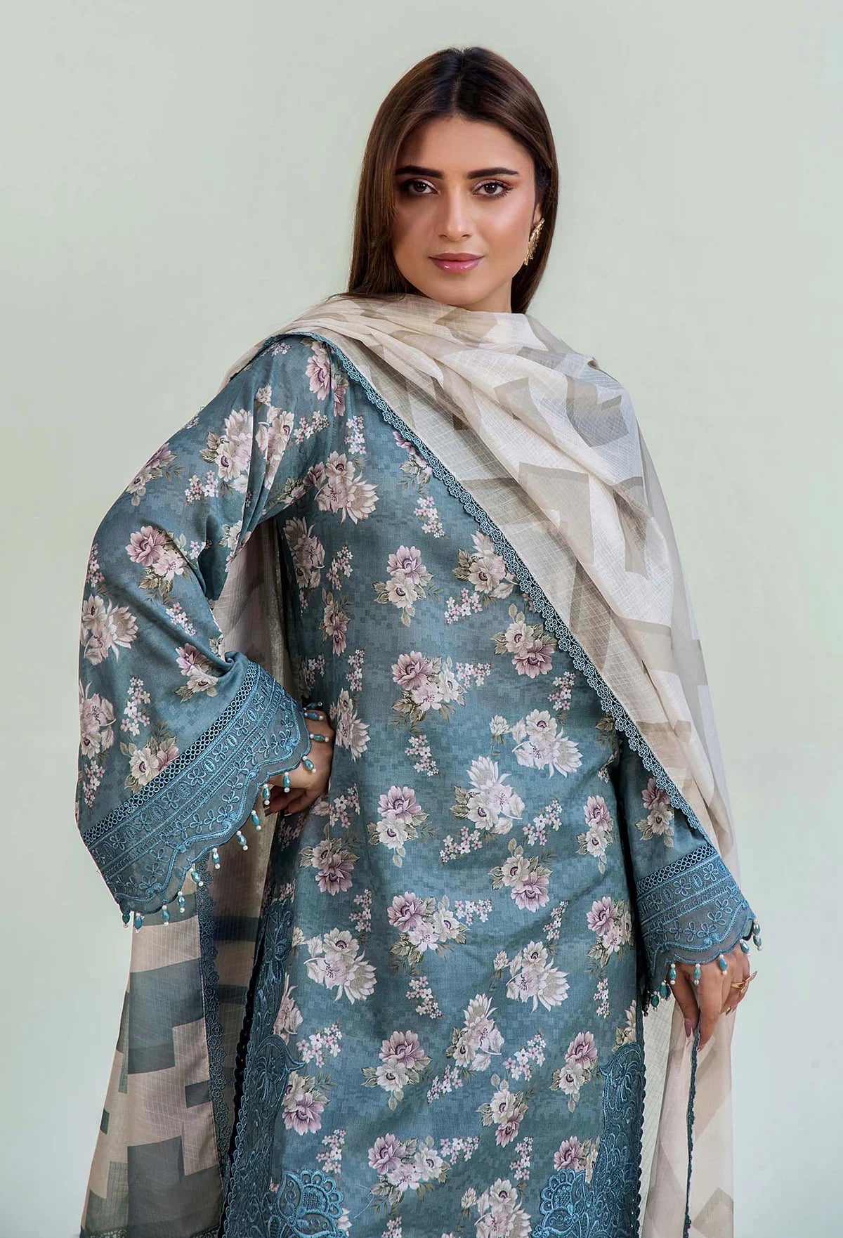 Adan Libas Prints Unstitched Lawn Suits - 2714