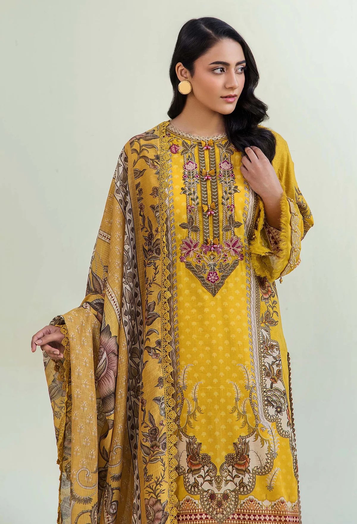 Adan Libas Prints Unstitched Lawn Suits - 2711