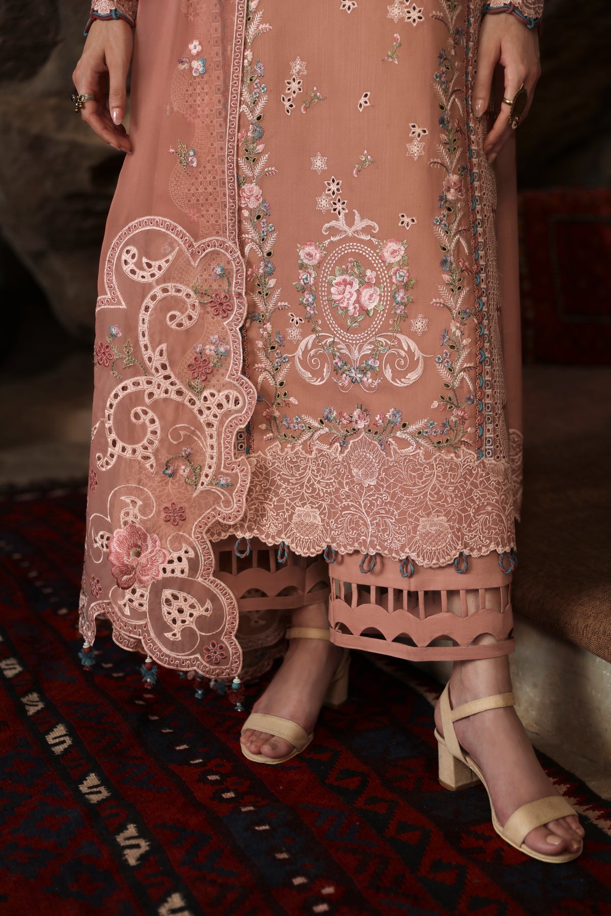 Qalamkar Qlinekari Linen Suits | 2024 | LM-03