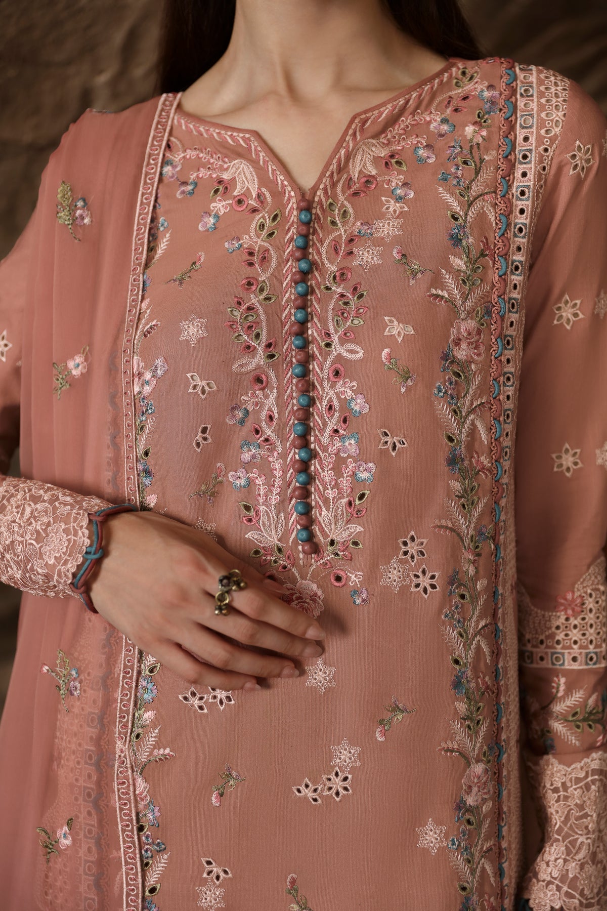 Qalamkar Qlinekari Linen Suits | 2024 | LM-03
