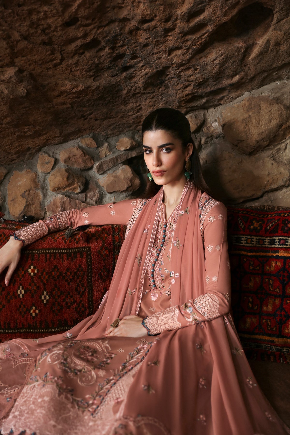 Qalamkar Qlinekari Linen Suits | 2024 | LM-03