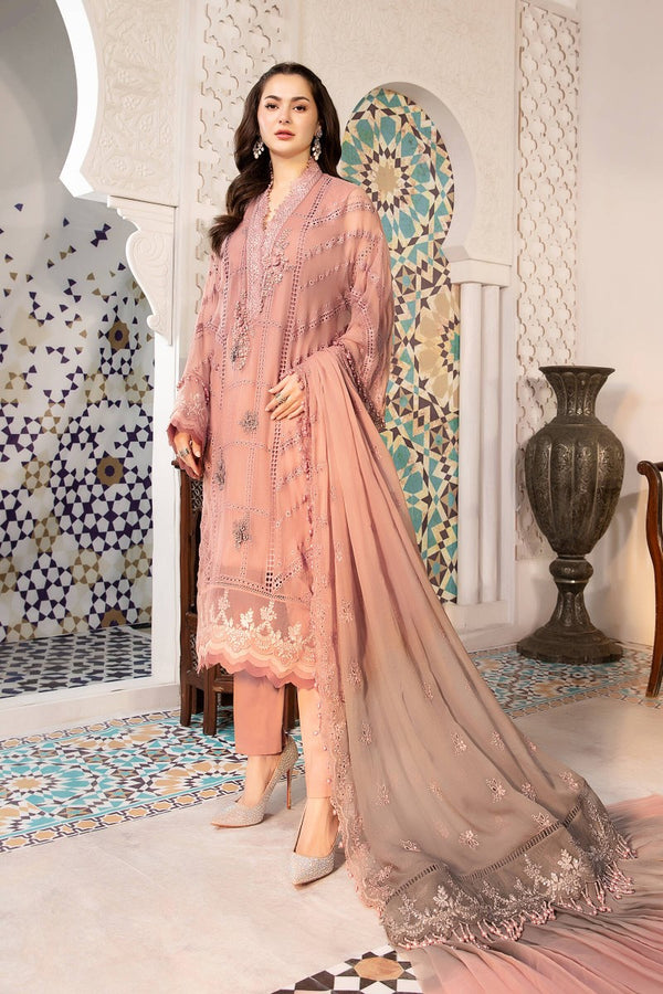 Maria.B. Chiffons Unstitched Eid Collection - MPC-21-104-Ash pink and Grey