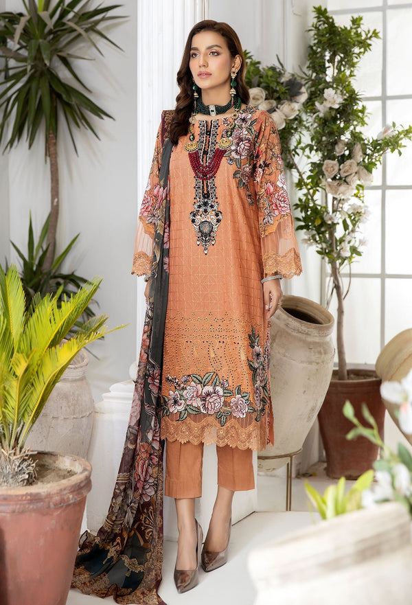 Ezrah Chikankari Lawn Suits by Adan's Libas | 2023 | Antique Brass