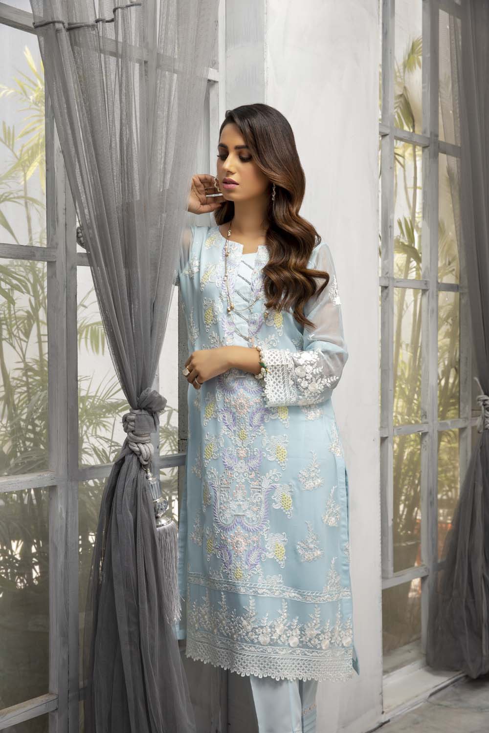 Azure luxury kurti - Azure Mist