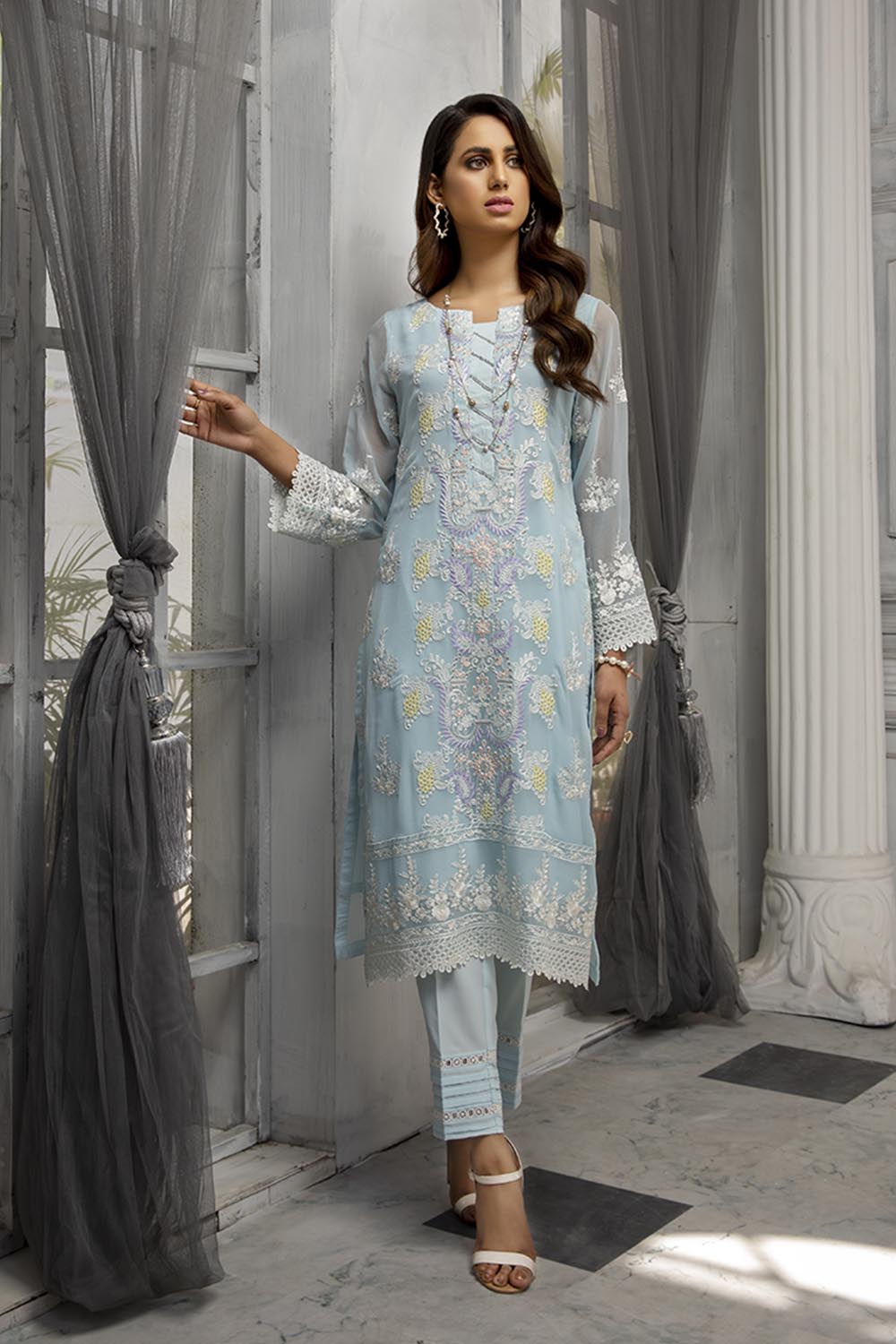 Azure luxury kurti - Azure Mist