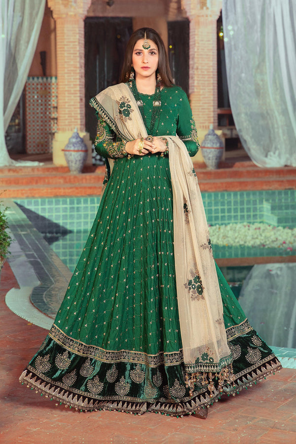 Maria B Unstitched Sateen CST-402-Emerald Green