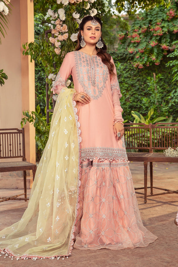 Maria b Unstitched Sateen CST-405-Peach