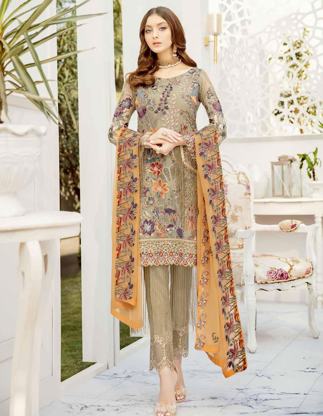 Ramsha Rangoon Volume 5 Original Pakistani Salwar Suit D-505