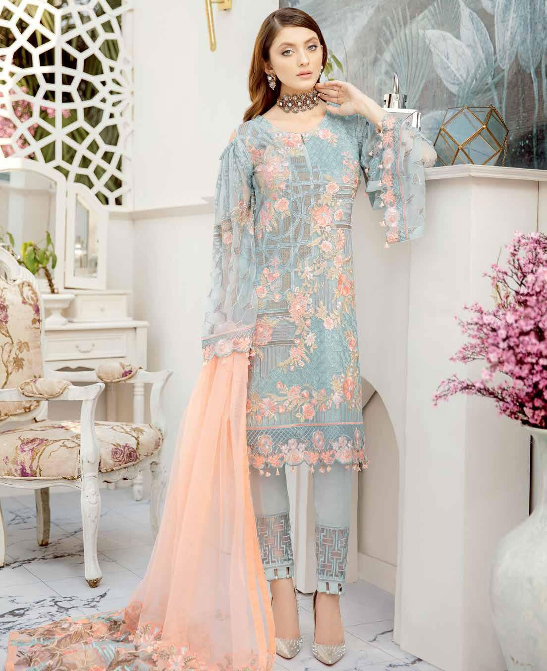 Ramsha Rangoon Volume 5 Original Pakistani Salwar Suit D-510