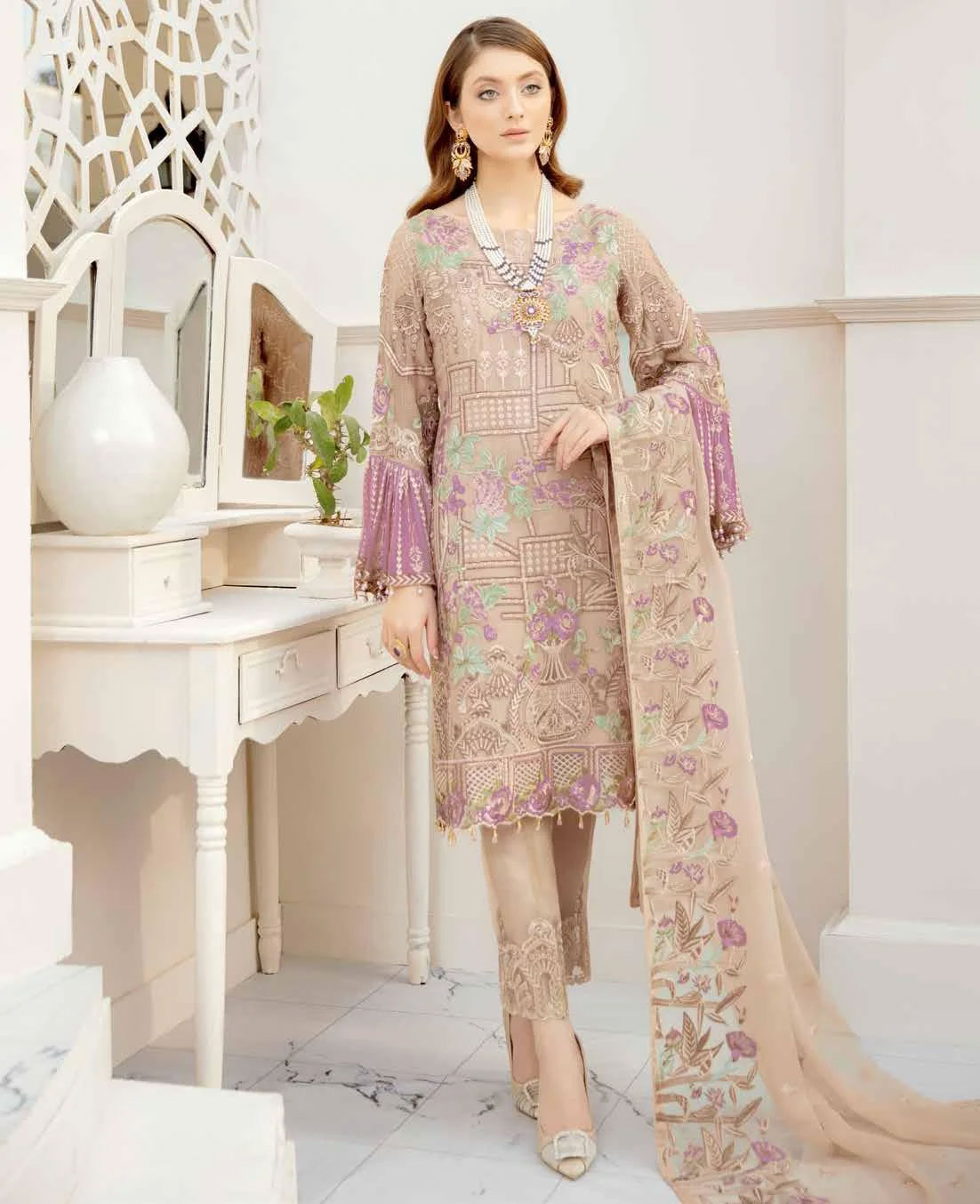 Ramsha Rangoon Volume 5 Original Pakistani Salwar Suit D-512