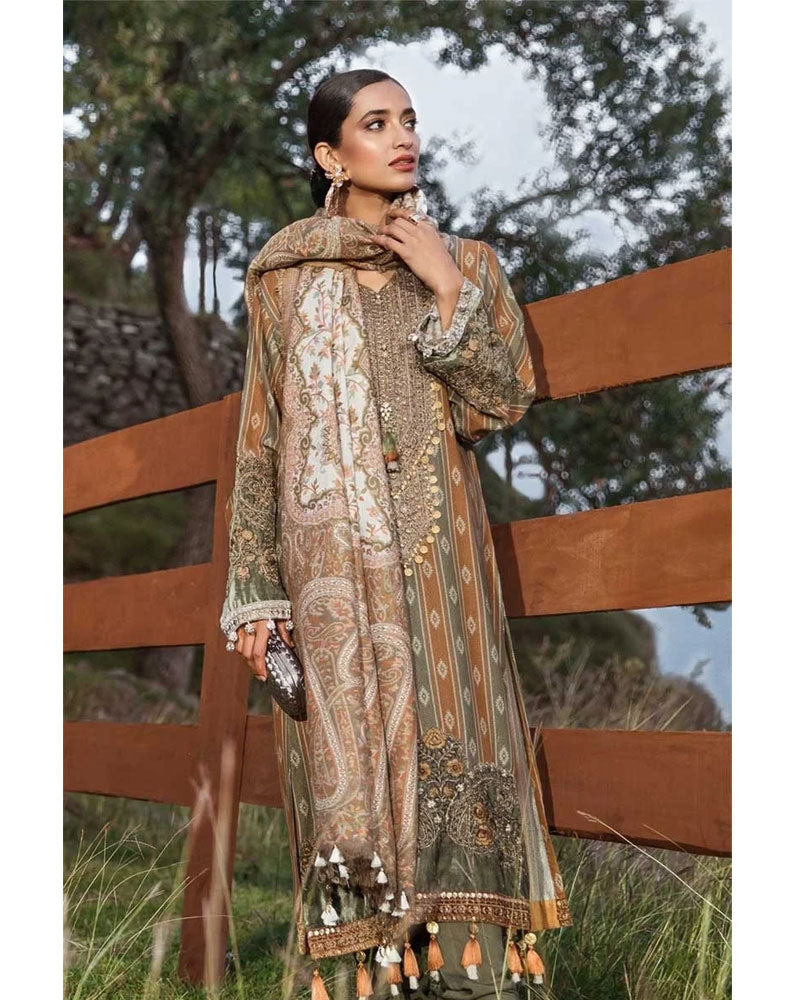 Maria B Linen Salwar Kameez Mustard DL-709