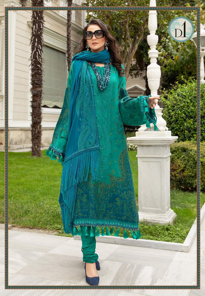 Maria b Linen unstitched winter collection’21 - DL-901-Sea Green