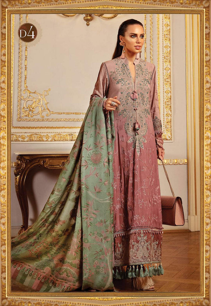 Maria b Linen unstitched winter collection’21 -DL-904-Ash Pink