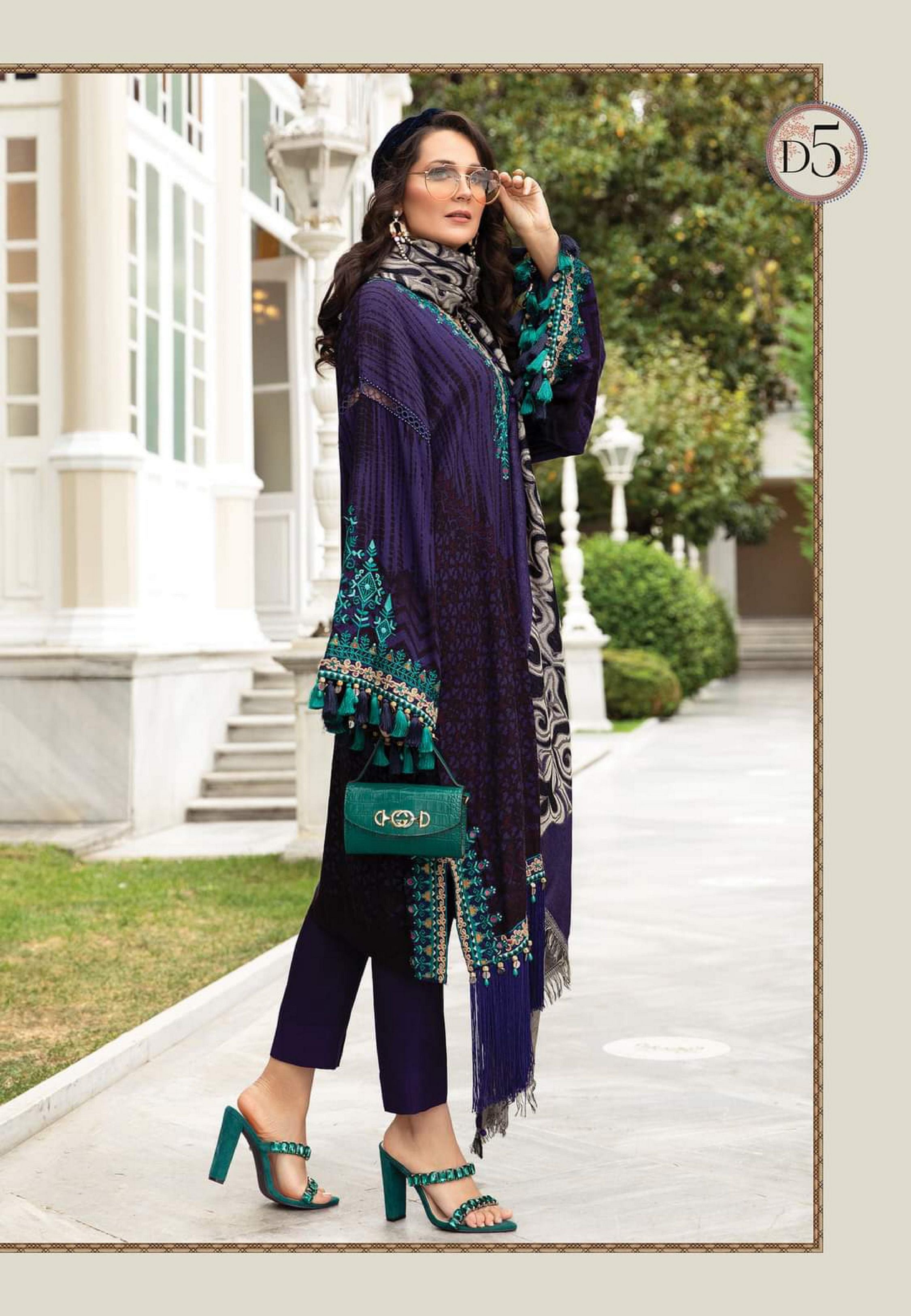 Maria b Linen unstitched winter collection’21 - DL-905-Purple