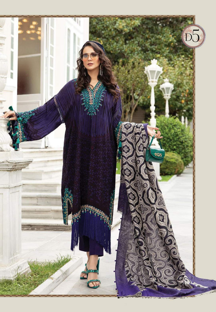 Maria b Linen unstitched winter collection’21 - DL-905-Purple