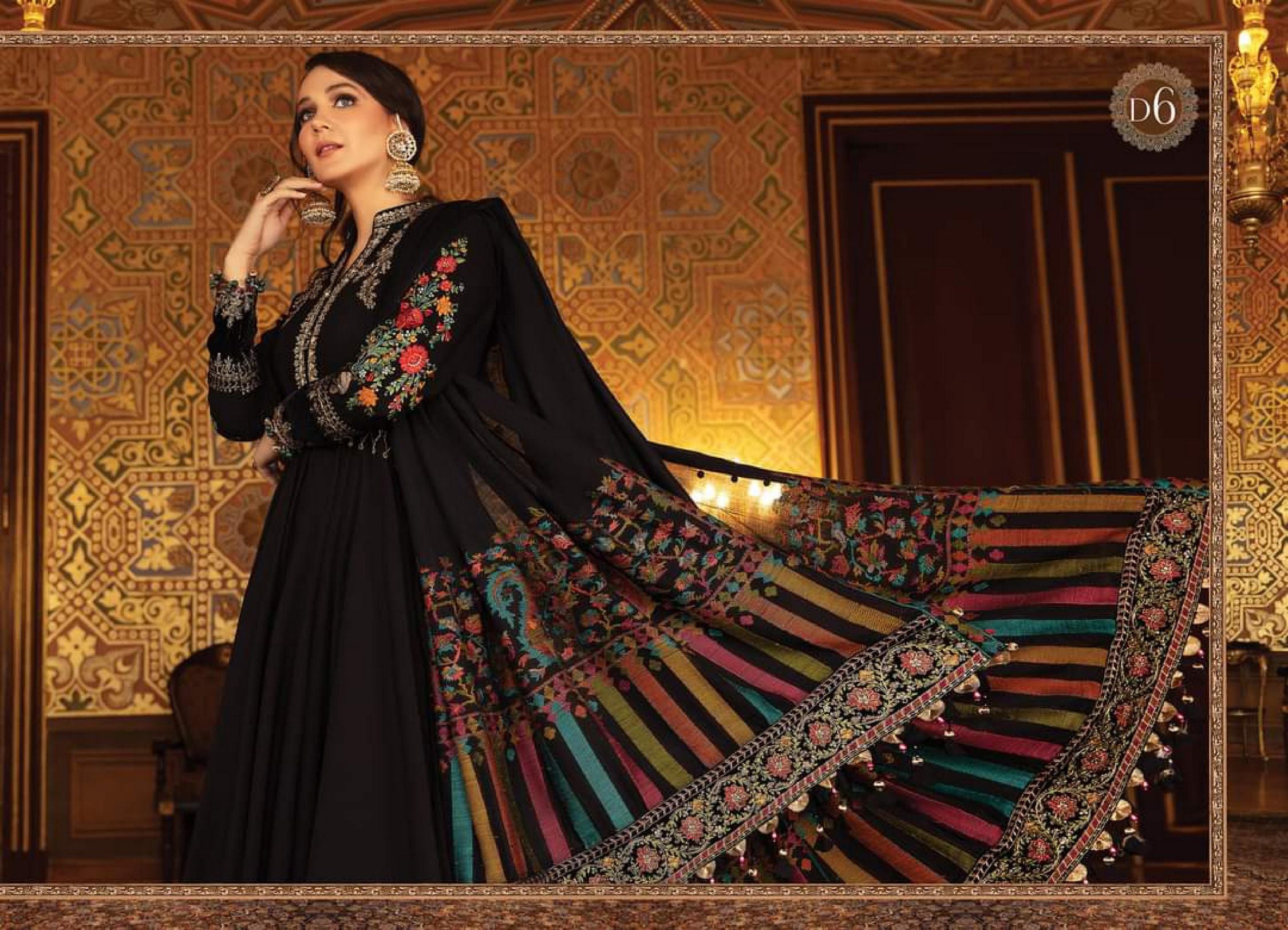 Maria b Linen unstitched winter collection’21 - DL-906-Black