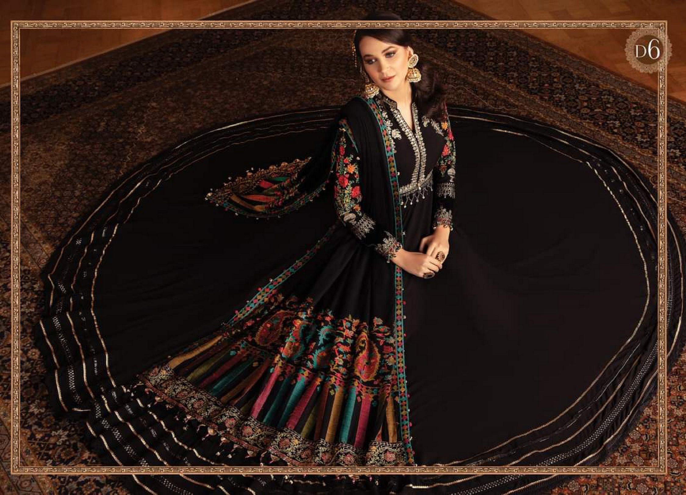 Maria b Linen unstitched winter collection’21 - DL-906-Black