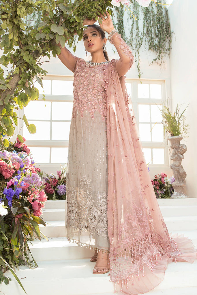 MARIA. B Embroidered Unstitched Eid 2021 -  Design D1