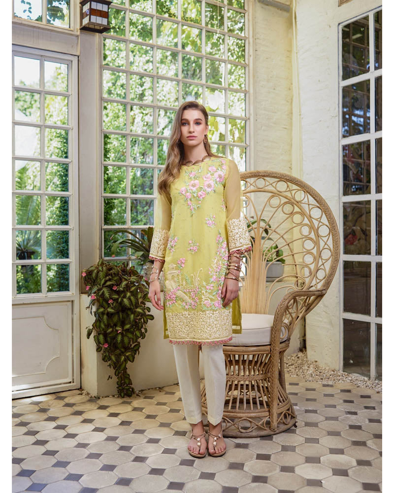Azure Ensembles Un-stitched Kurti Daffodils - E01