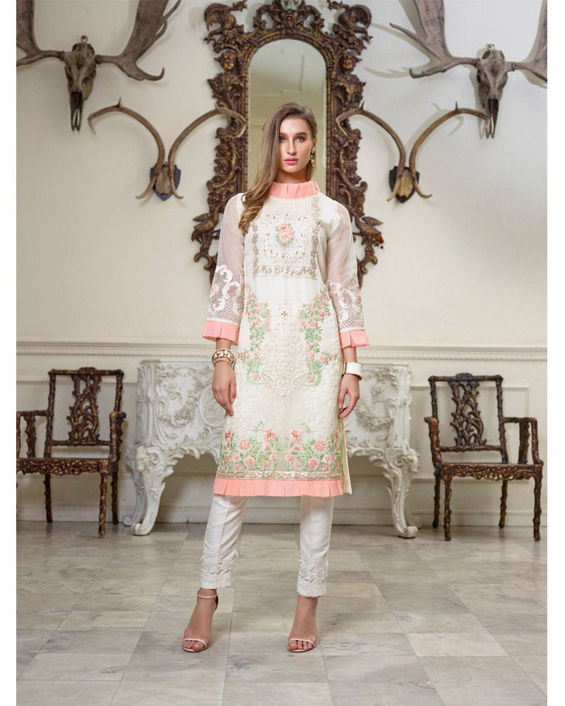 Azure Ensembles Un-stitched Kurti Sheer Grace - E06