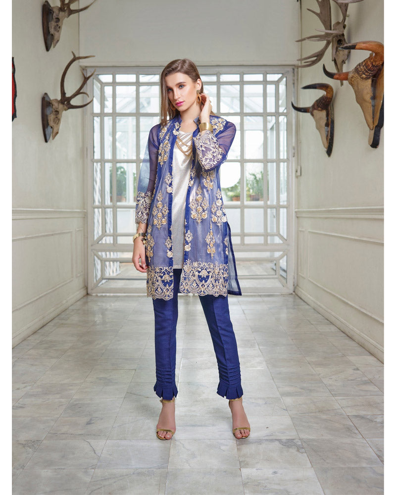 Azure Ensembles Un-stitched Kurti Dark Heaven - E07