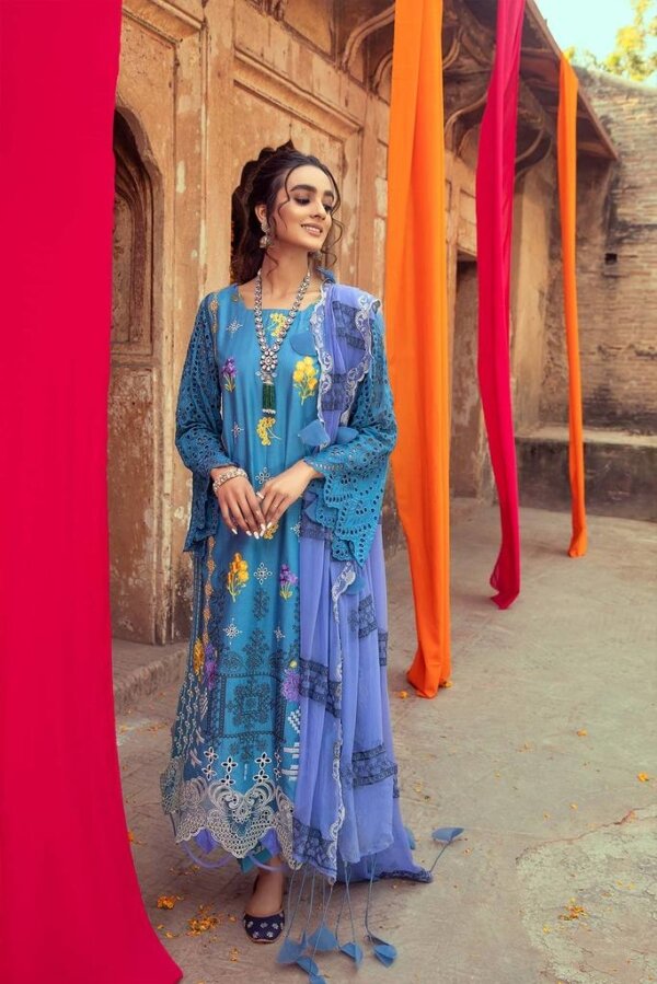 Charizma Signature Embroidered Lawn Collection Vol 1 - Blue Casa ELS-05