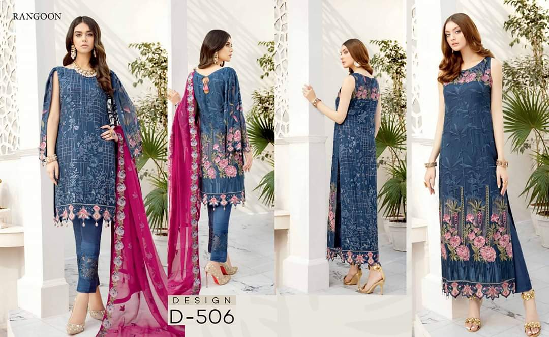 Ramsha Rangoon Volume 5 Original Pakistani Salwar Suit D-506
