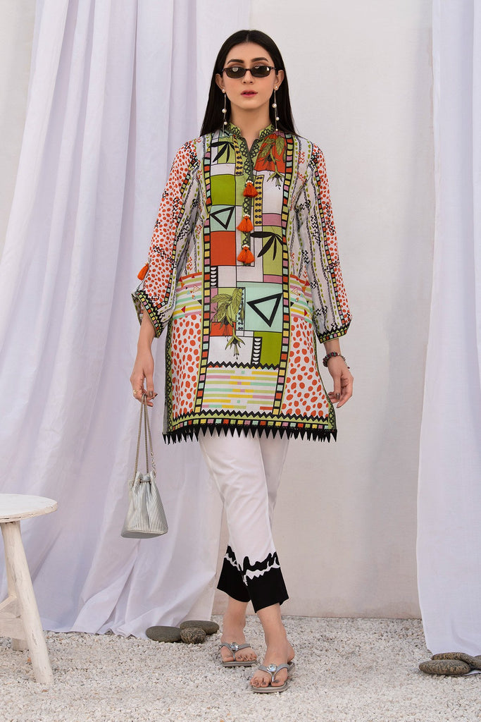 BTW Unstitched Designer Lawn Kurti – Fern Field Stone